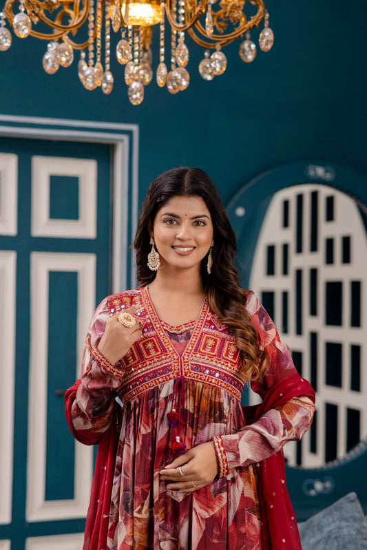 Alia Cut Kurti Afgani Dupatta