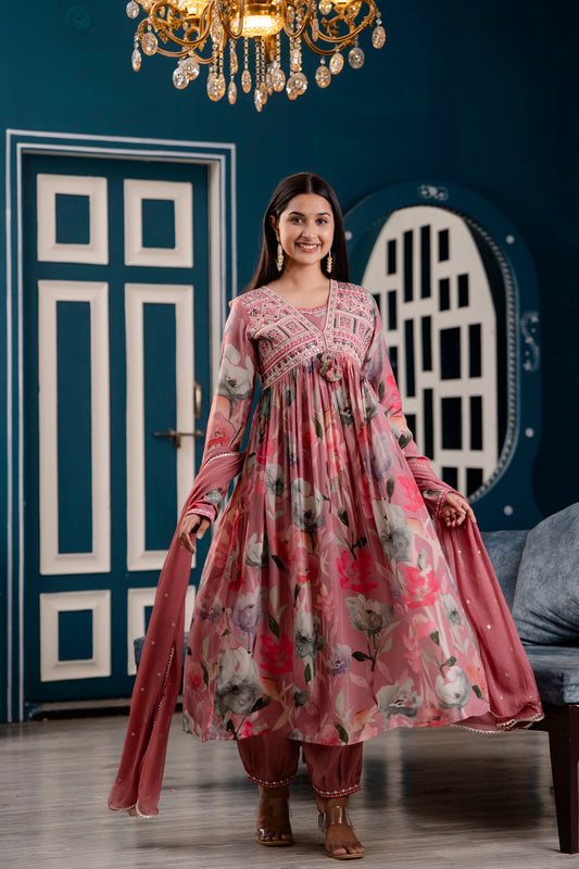 Alia Cut Kurti Afgani Dupatta