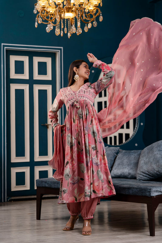 Alia Cut Kurti Afgani Dupatta