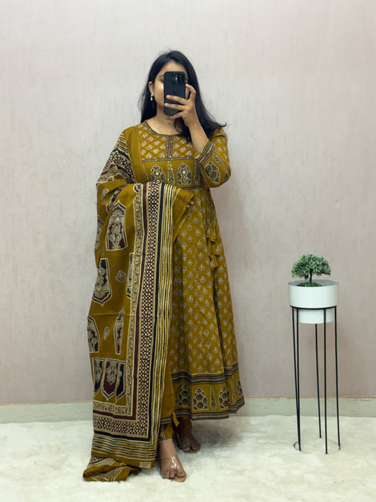 Cotton Anarkali Suit Set