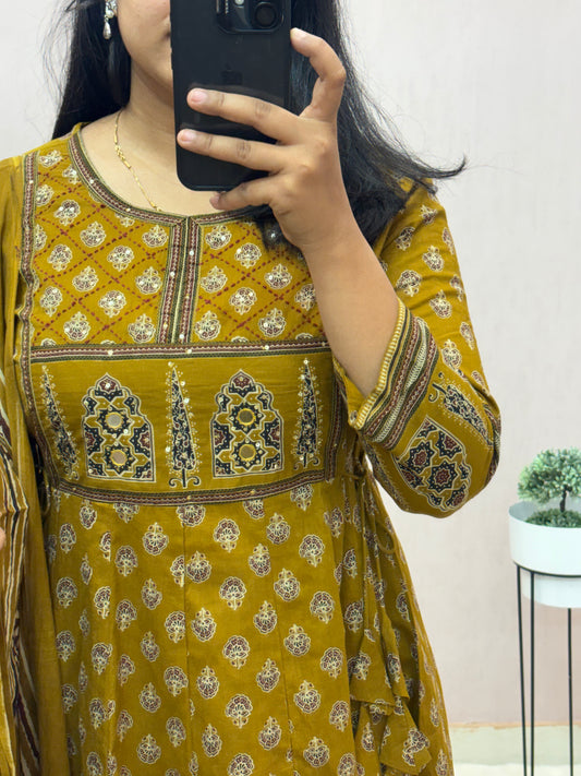 Cotton Anarkali Suit Set