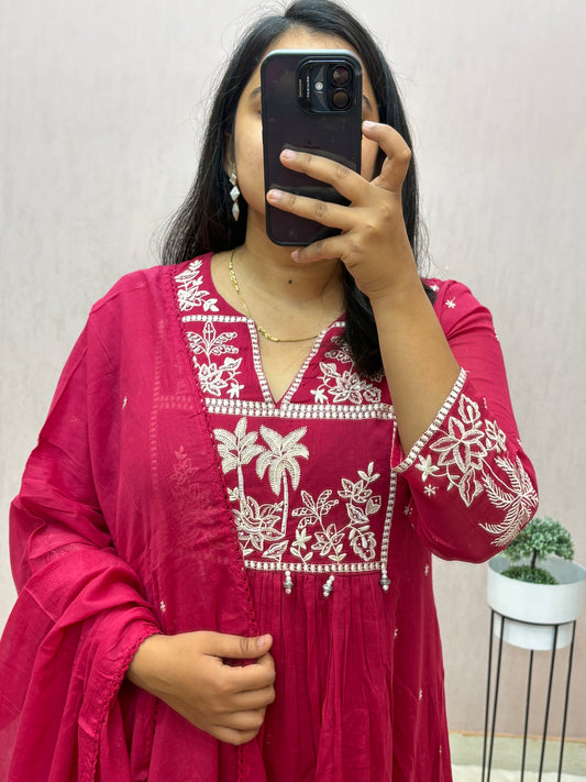 Mul Cotton A-line Suit Set