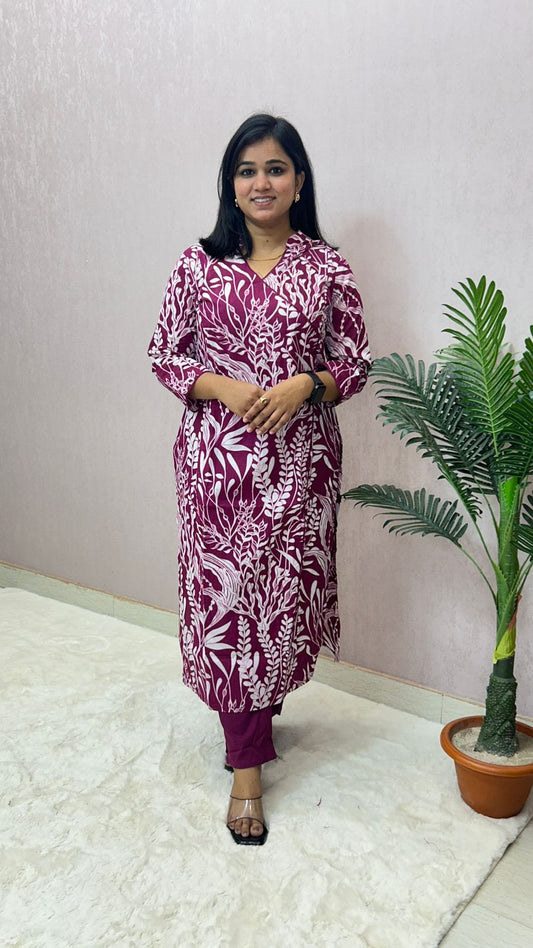 Cotton Printed Kurti Pant Set