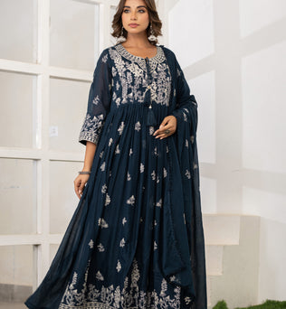 Mul Cotton Anarkali Suit Set