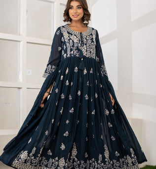 Mul Cotton Anarkali Suit Set