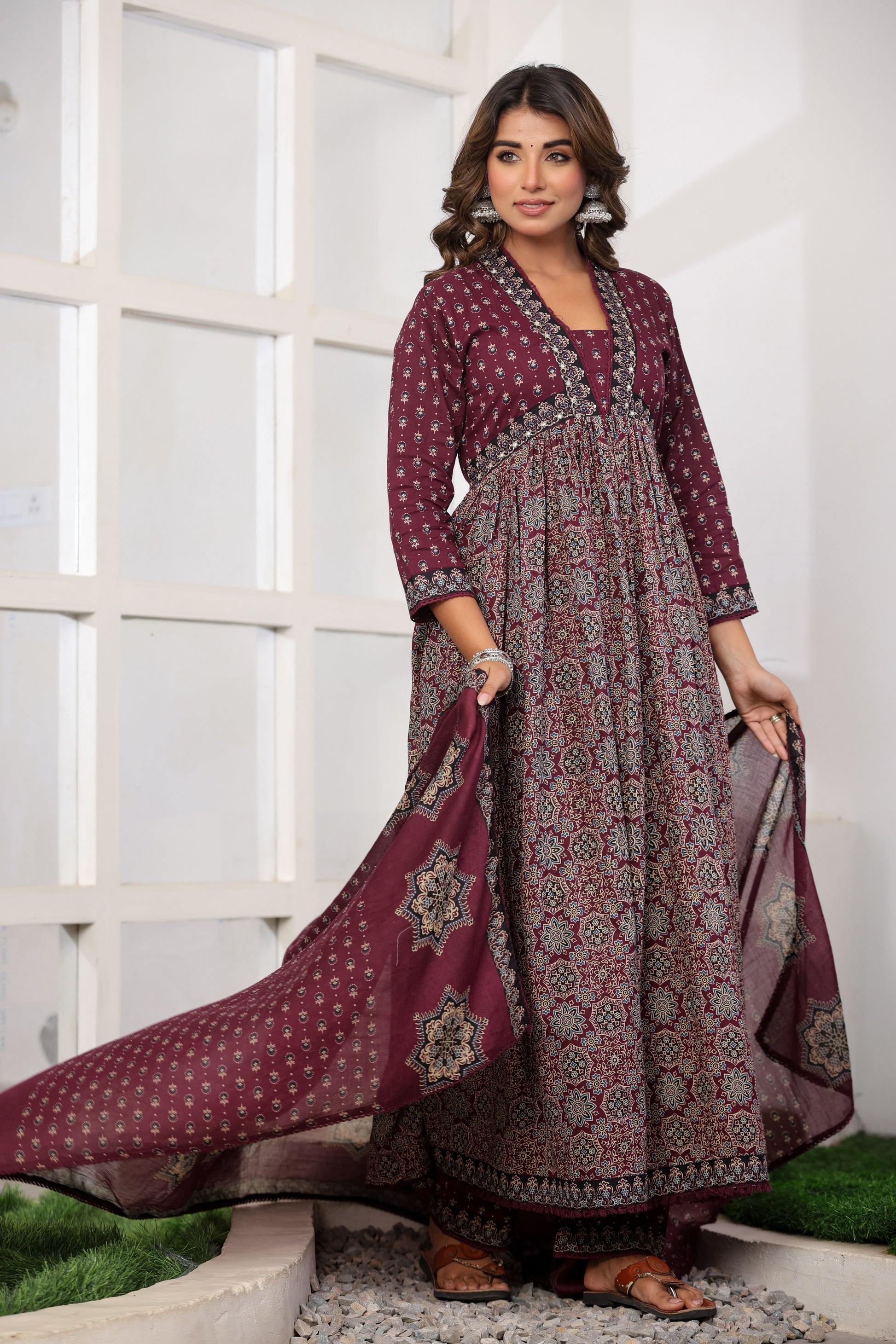 Cotton Kurti Pant Dupatta Set