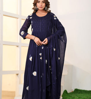 Mulmul Cotton Kurti Pant Dupatta Set