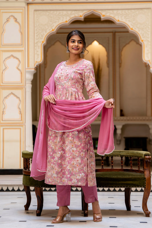 Nayra Cut Kurti With Pant and Dupatta