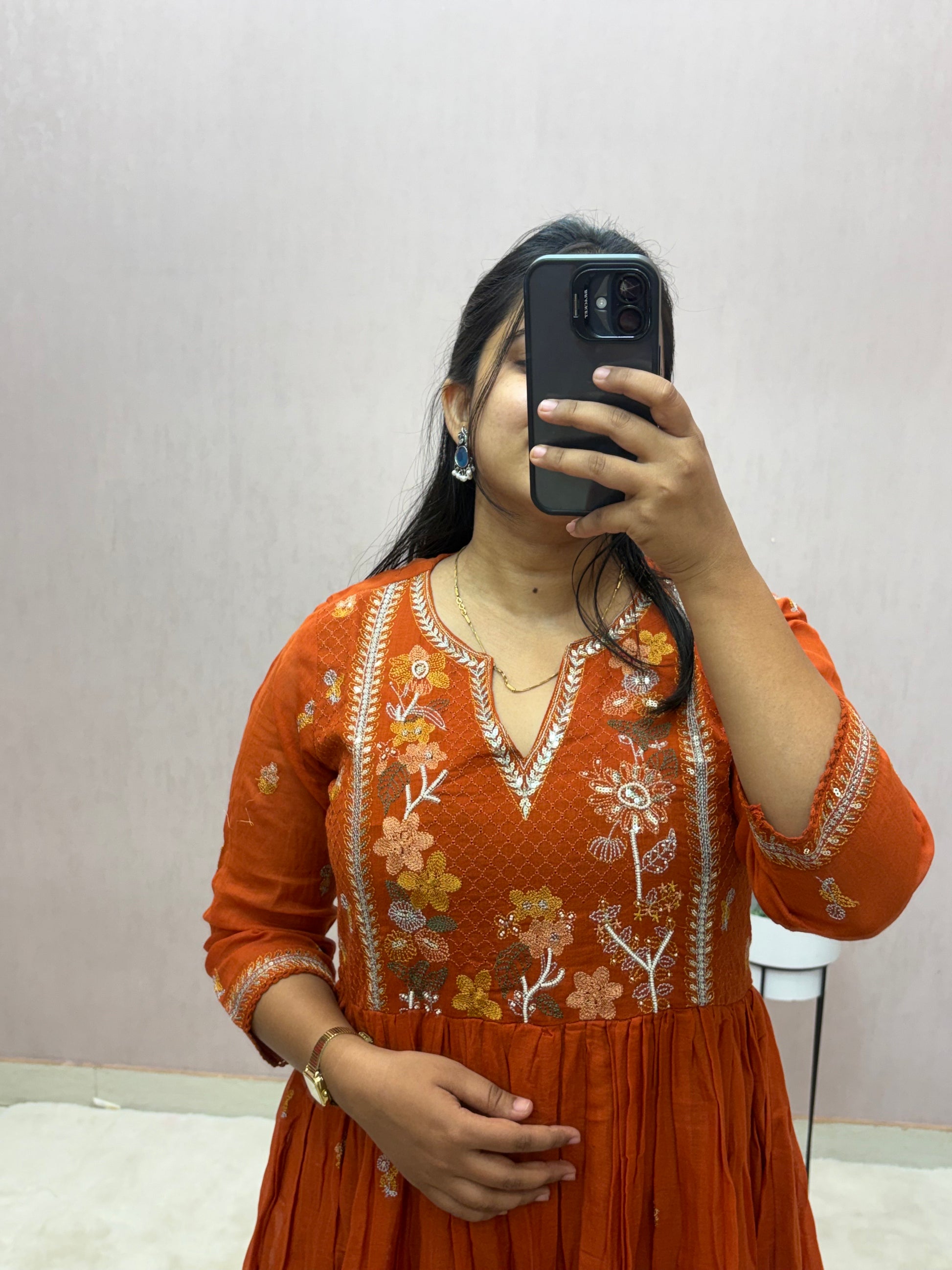 Mul Cotton Anarkali Suit Set