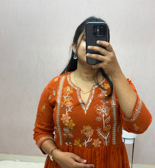 Mul Cotton Anarkali Suit Set