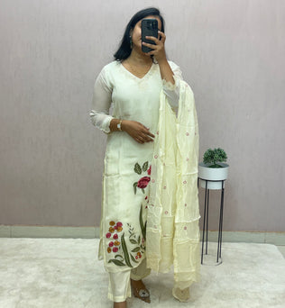 Organza Straight Suit Set