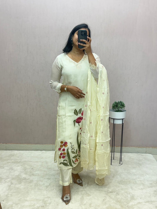 Organza Straight Suit Set