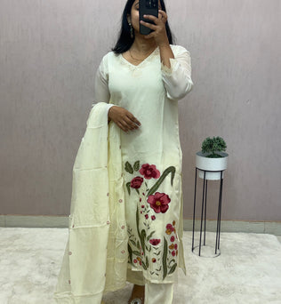 Organza Straight Suit Set