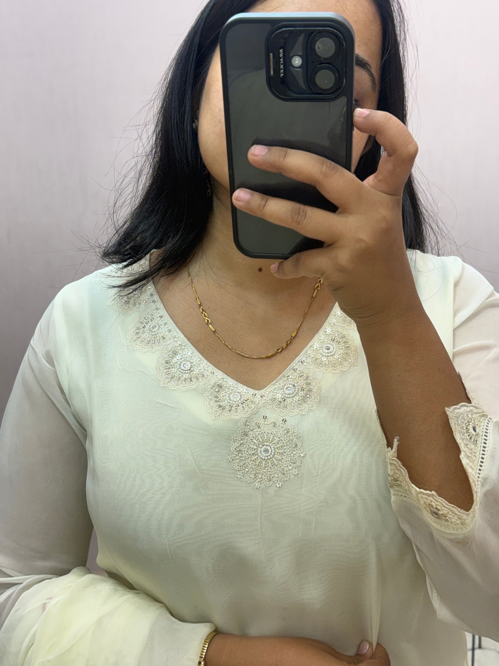 Organza Straight Suit Set