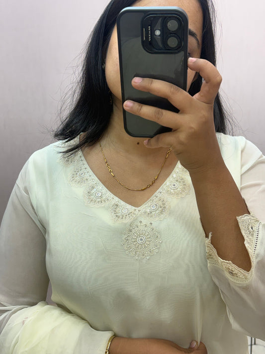 Organza Straight Suit Set