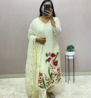 Organza Straight Suit Set