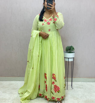 Mul Cotton Anarkali Suit Set