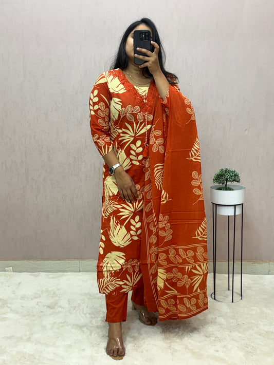 Cotton Straight Suit Set