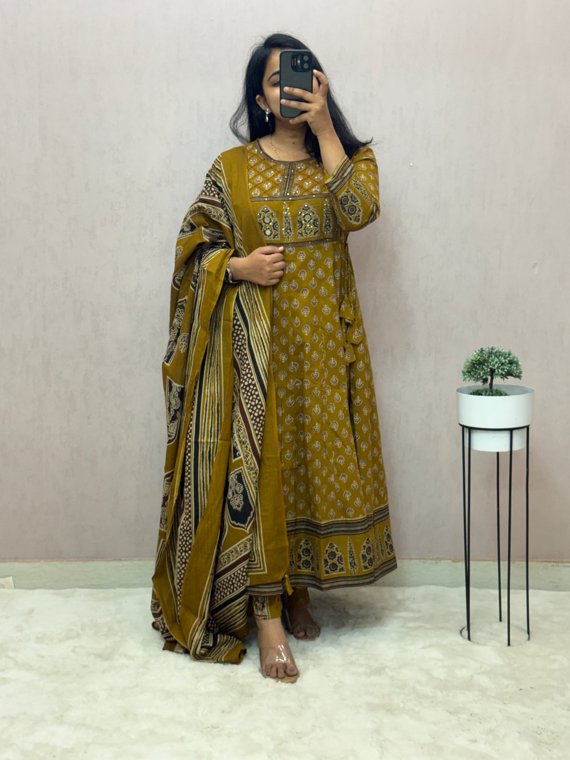 Cotton Anarkali Suit Set