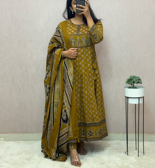 Cotton Anarkali Suit Set