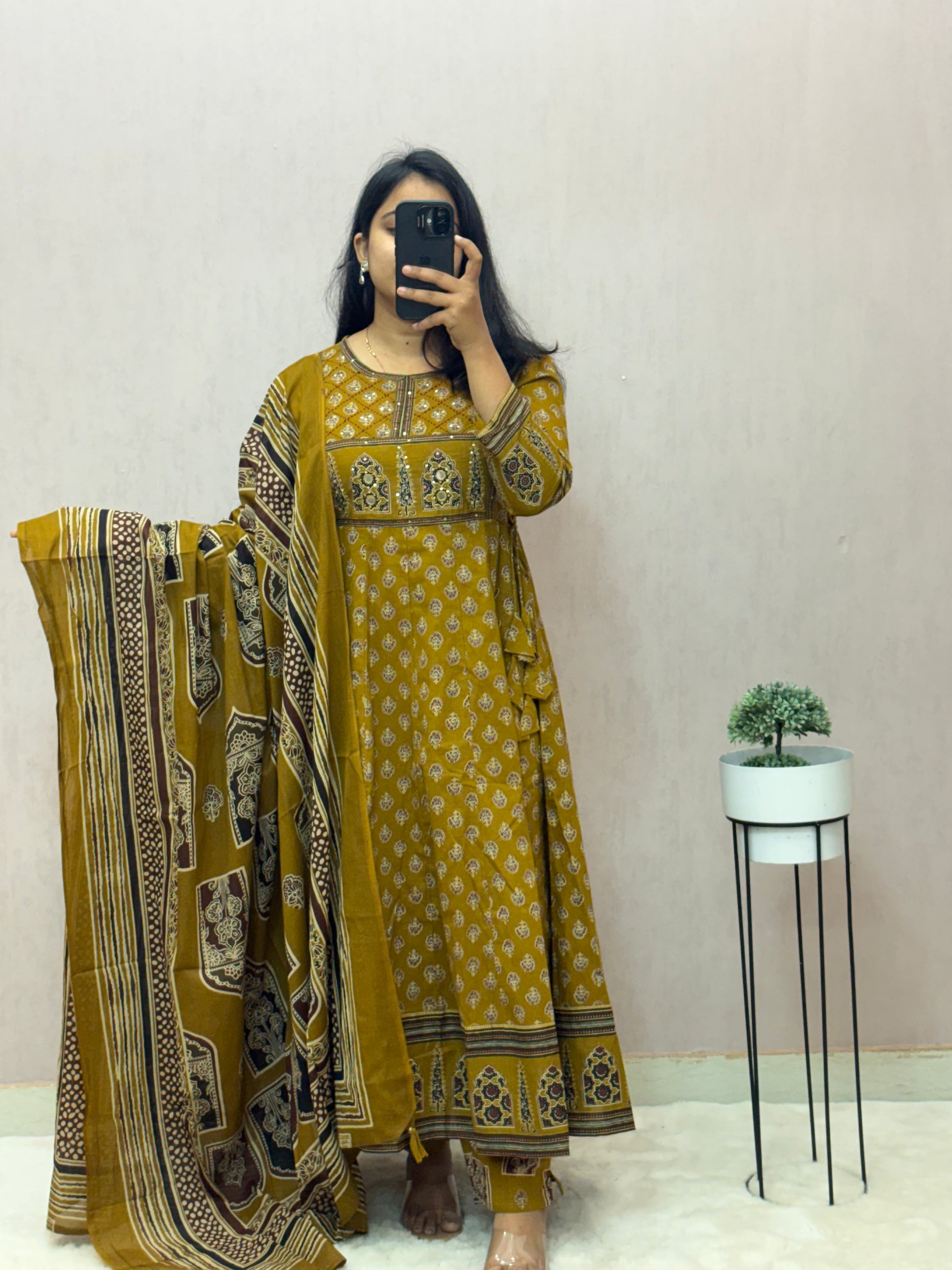 Cotton Anarkali Suit Set