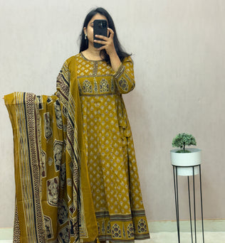 Cotton Anarkali Suit Set