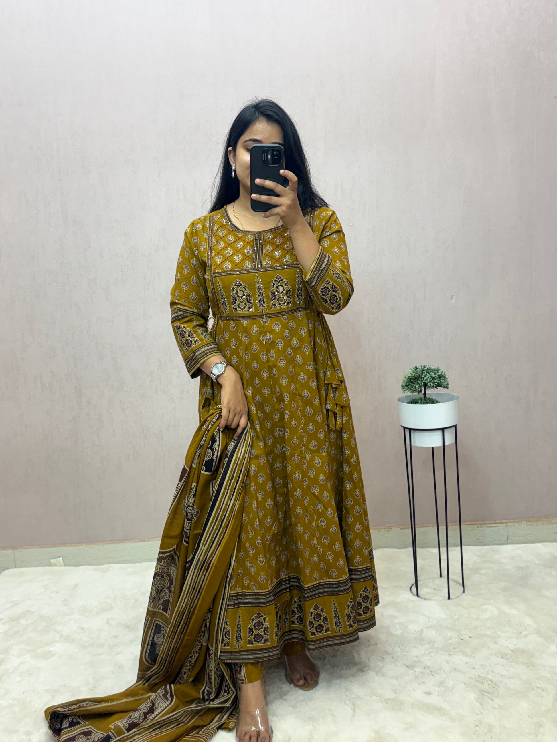 Cotton Anarkali Suit Set