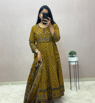 Cotton Anarkali Suit Set