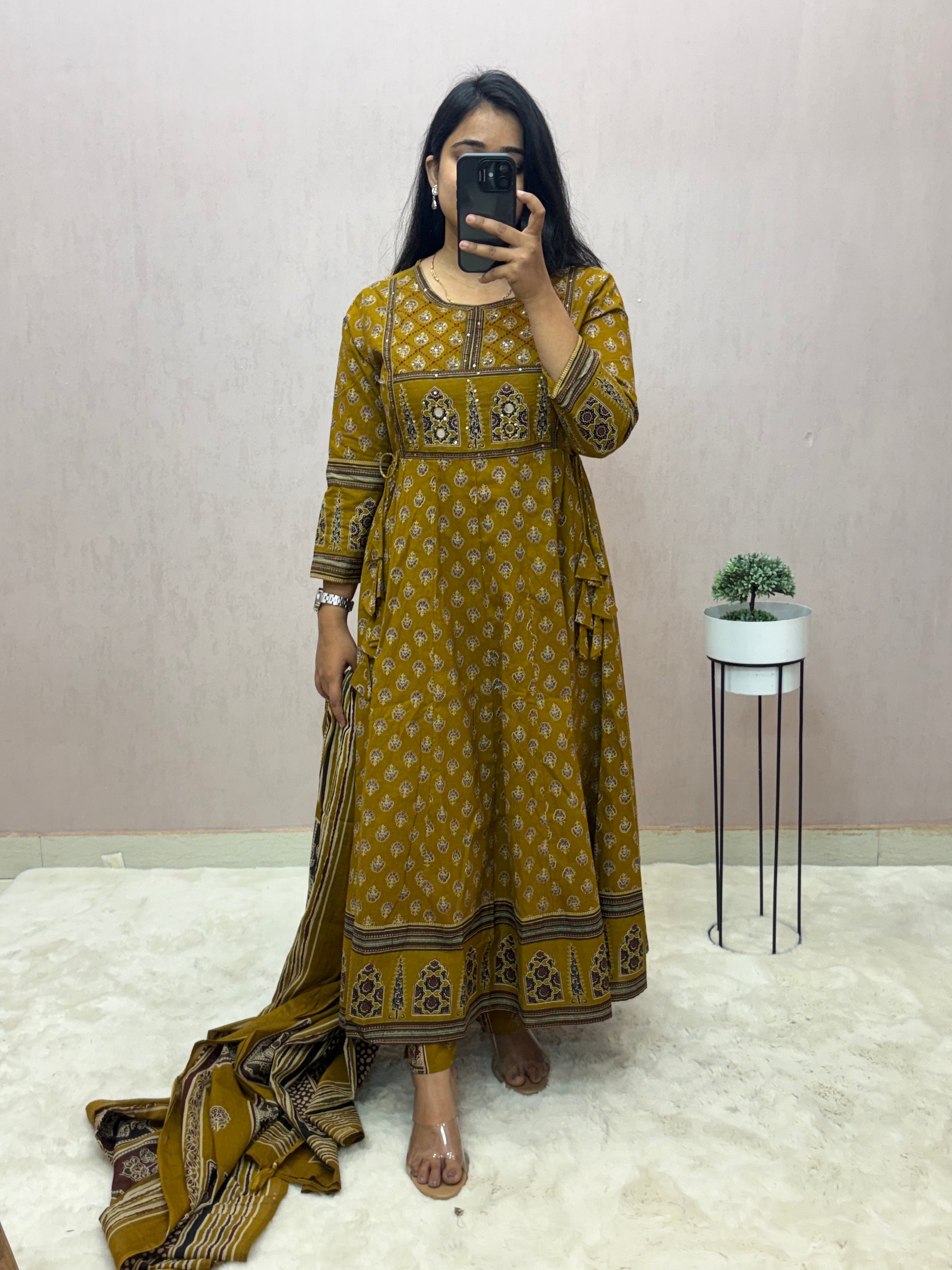 Cotton Anarkali Suit Set