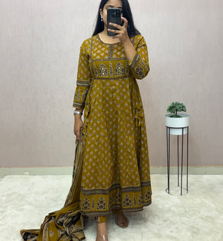 Cotton Anarkali Suit Set