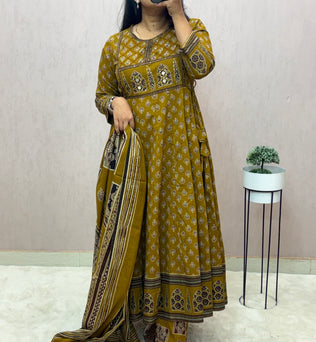 Cotton Anarkali Suit Set