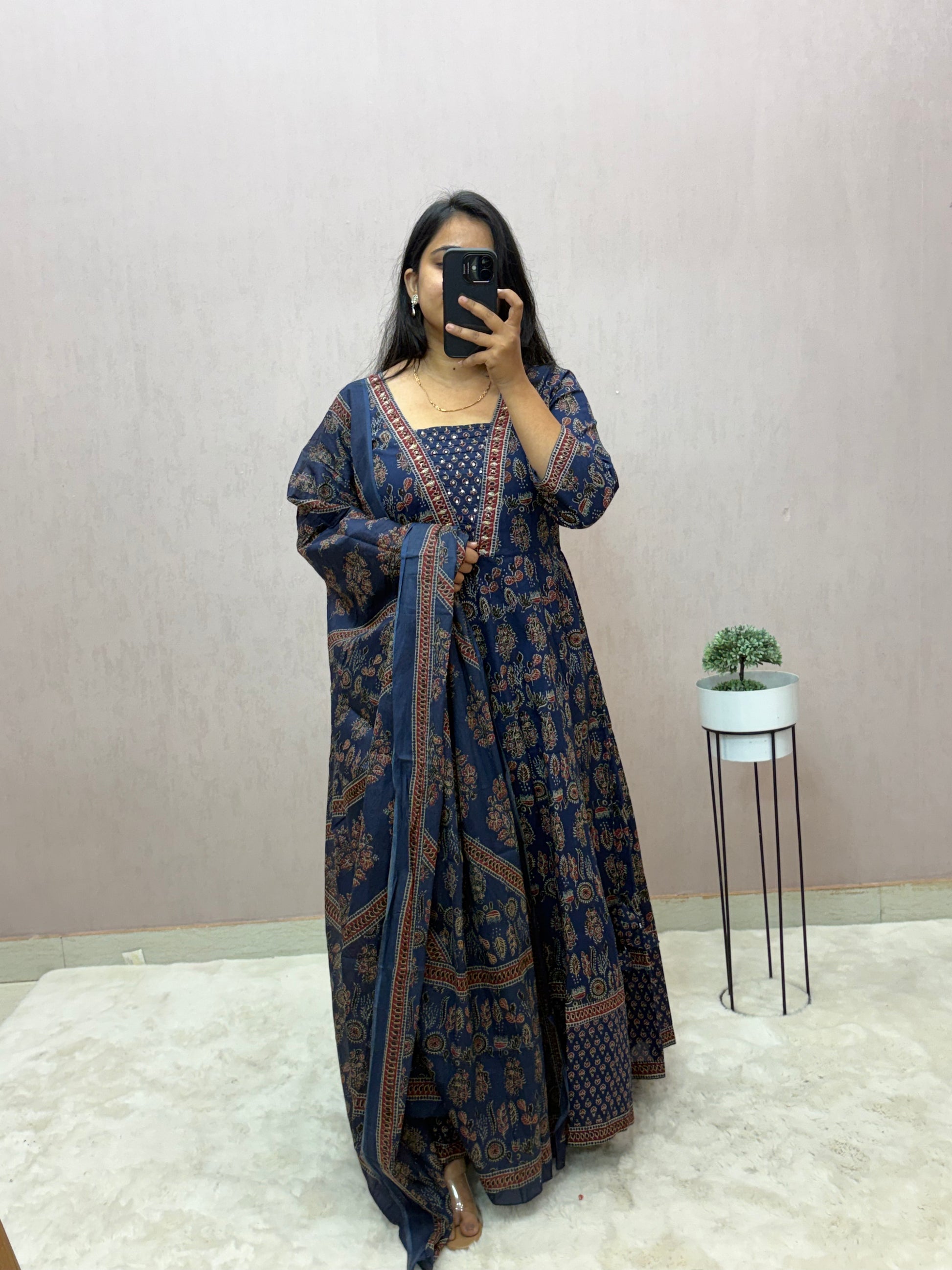 Cotton Anarkali Suit Set