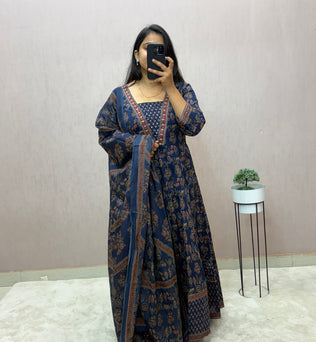 Cotton Anarkali Suit Set