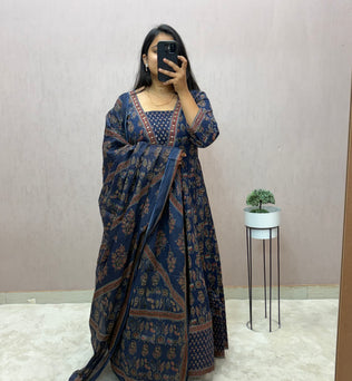 Cotton Anarkali Suit Set