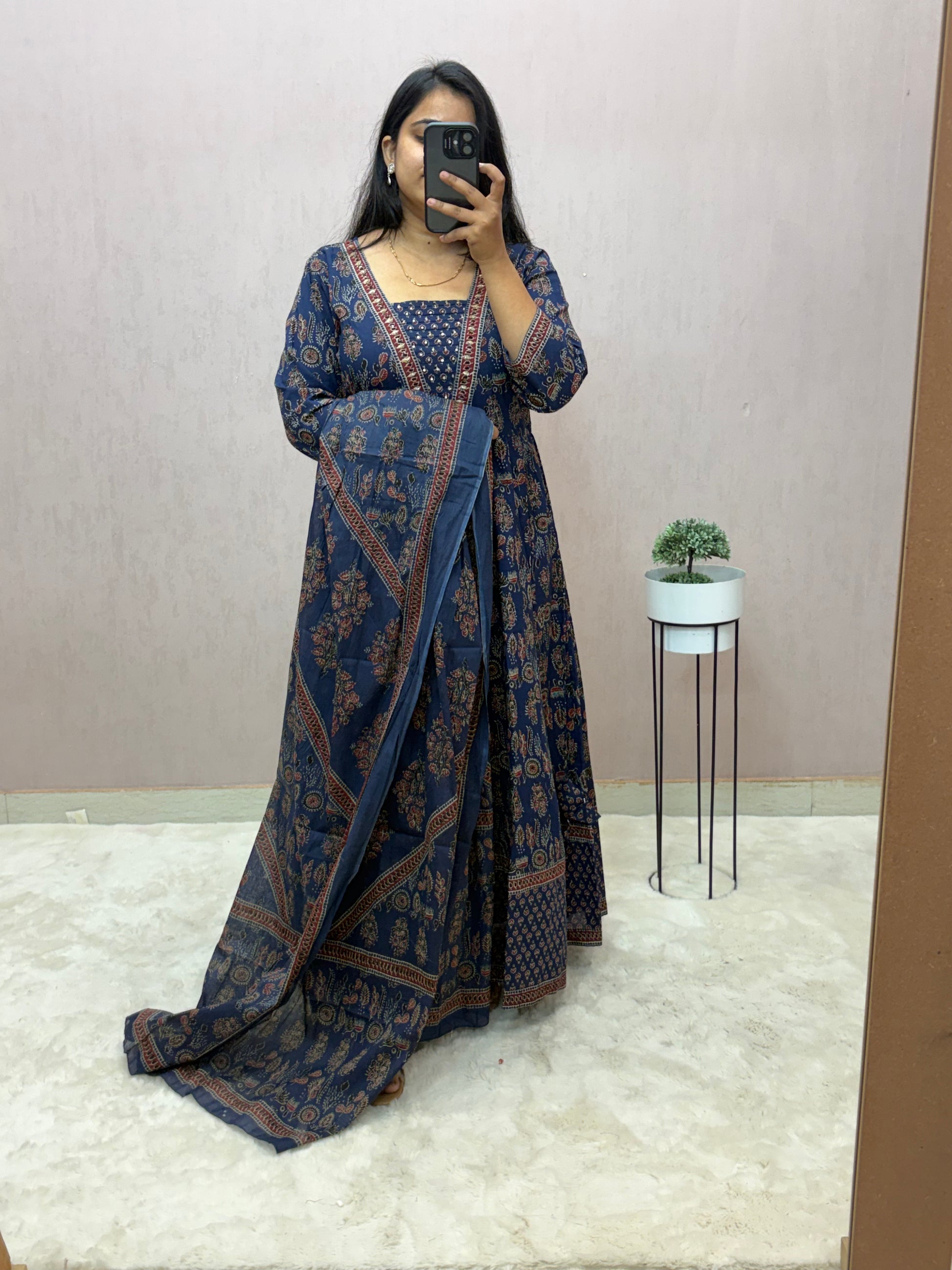 Cotton Anarkali Suit Set