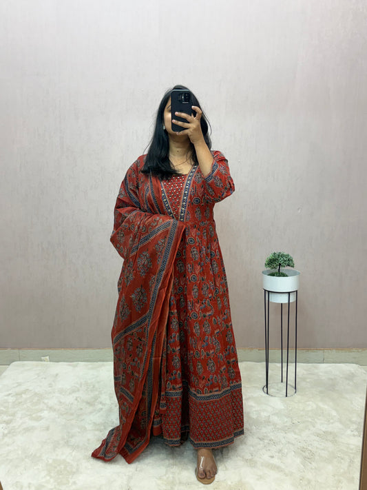 Cotton Anarkali Suit Set