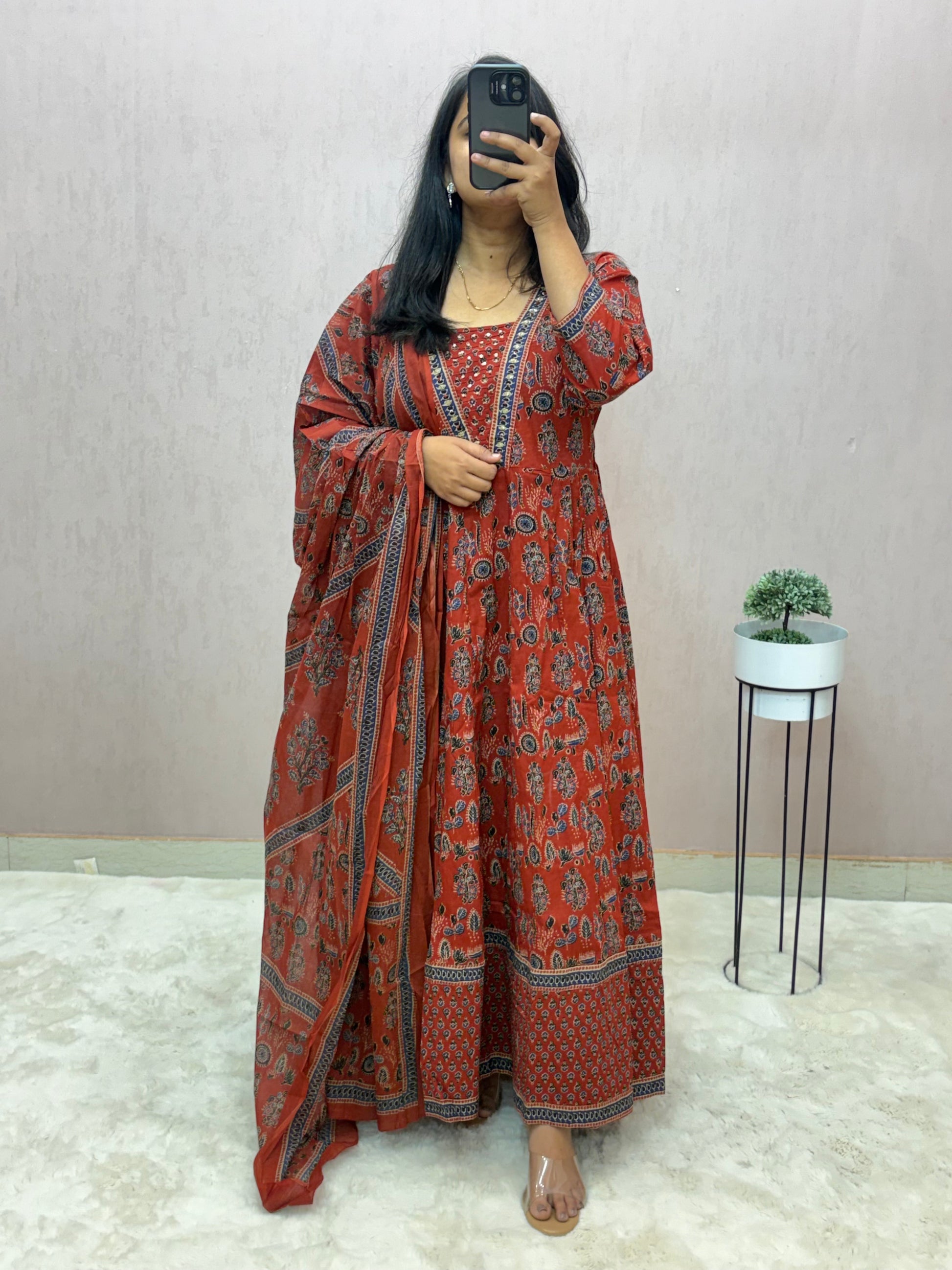 Cotton Anarkali Suit Set