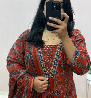 Cotton Anarkali Suit Set