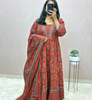 Cotton Anarkali Suit Set