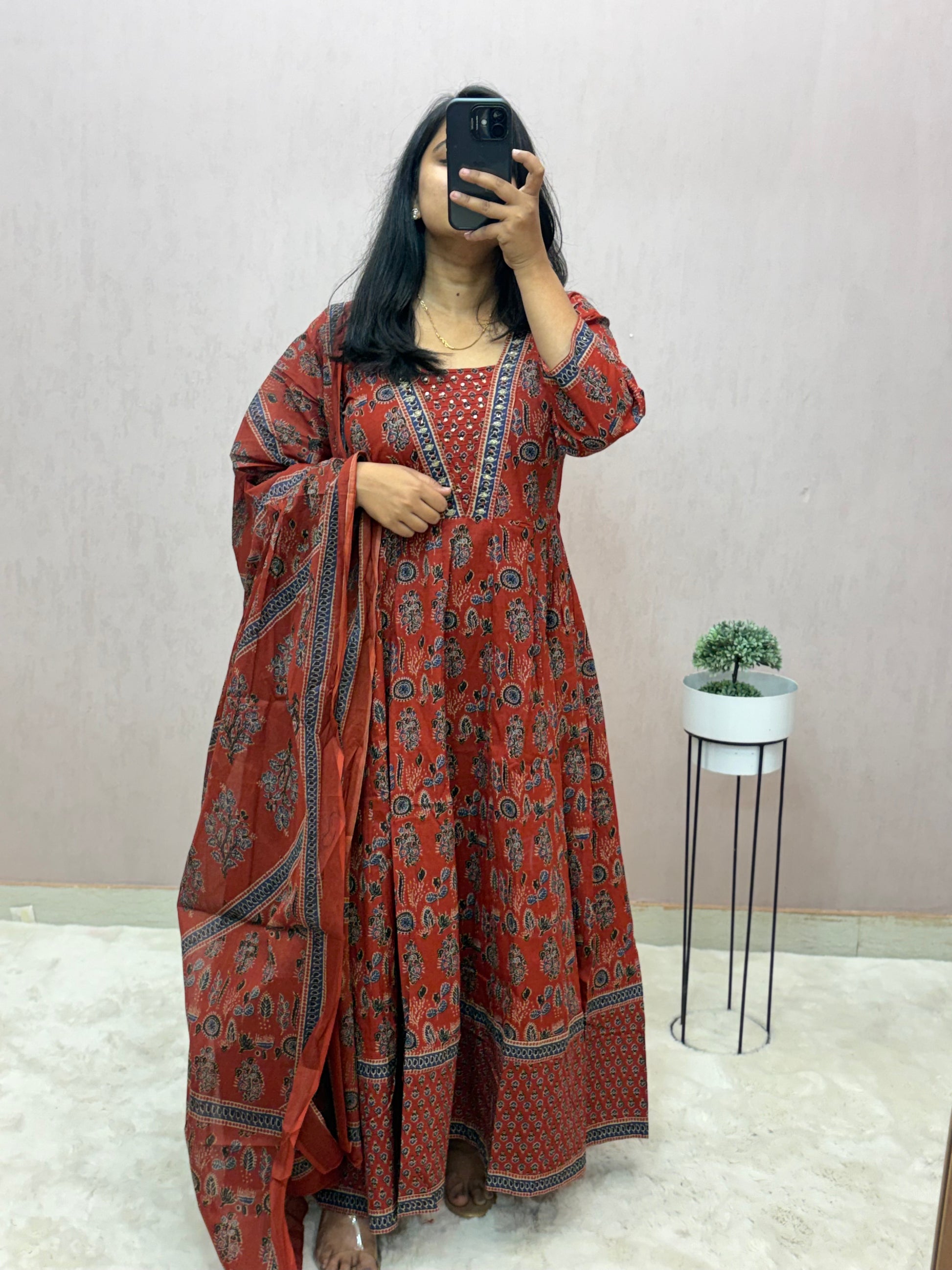 Cotton Anarkali Suit Set