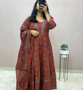 Cotton Anarkali Suit Set