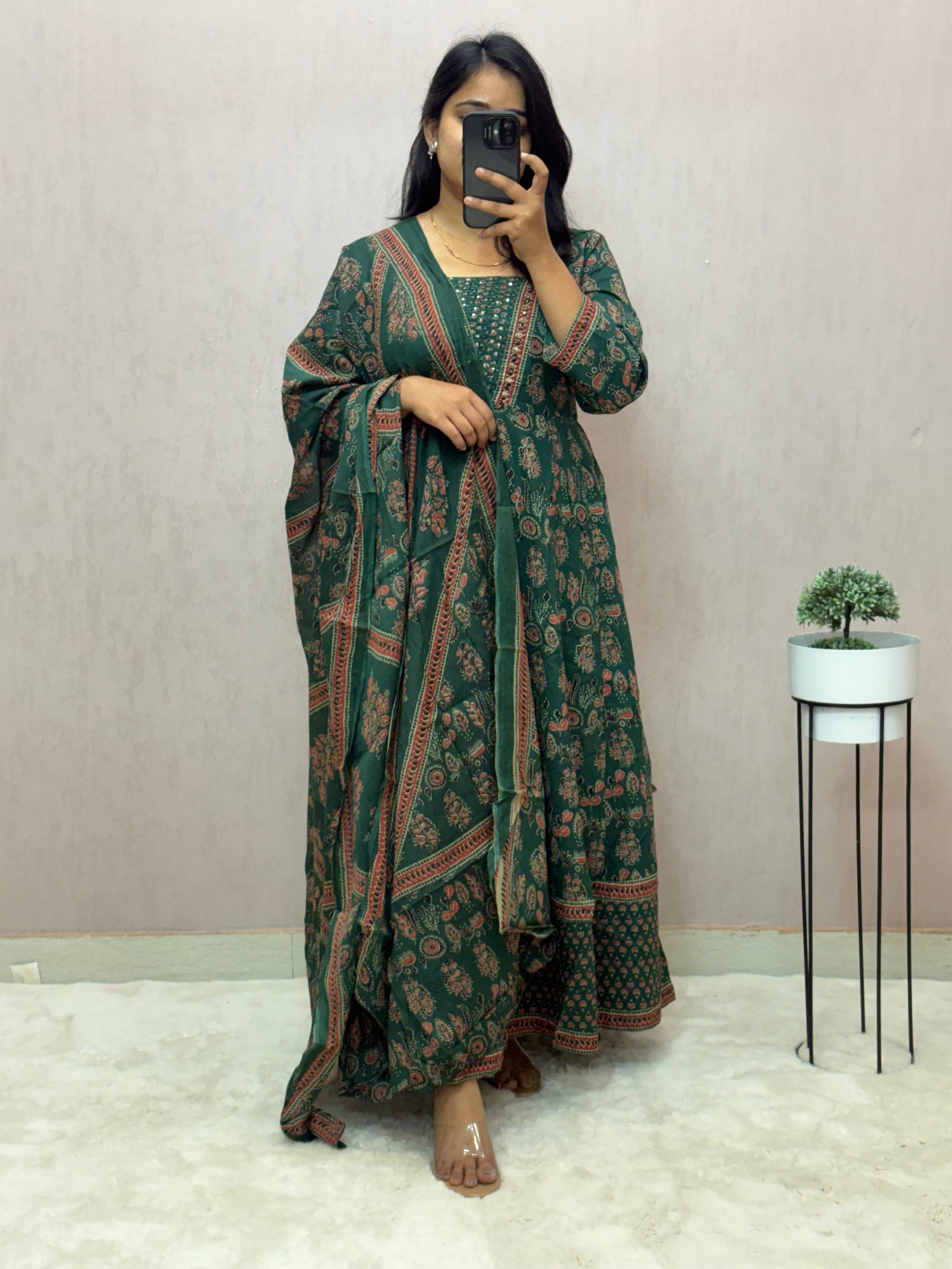 Cotton Anarkali Suit Set