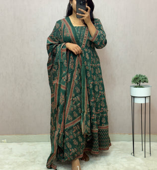 Cotton Anarkali Suit Set