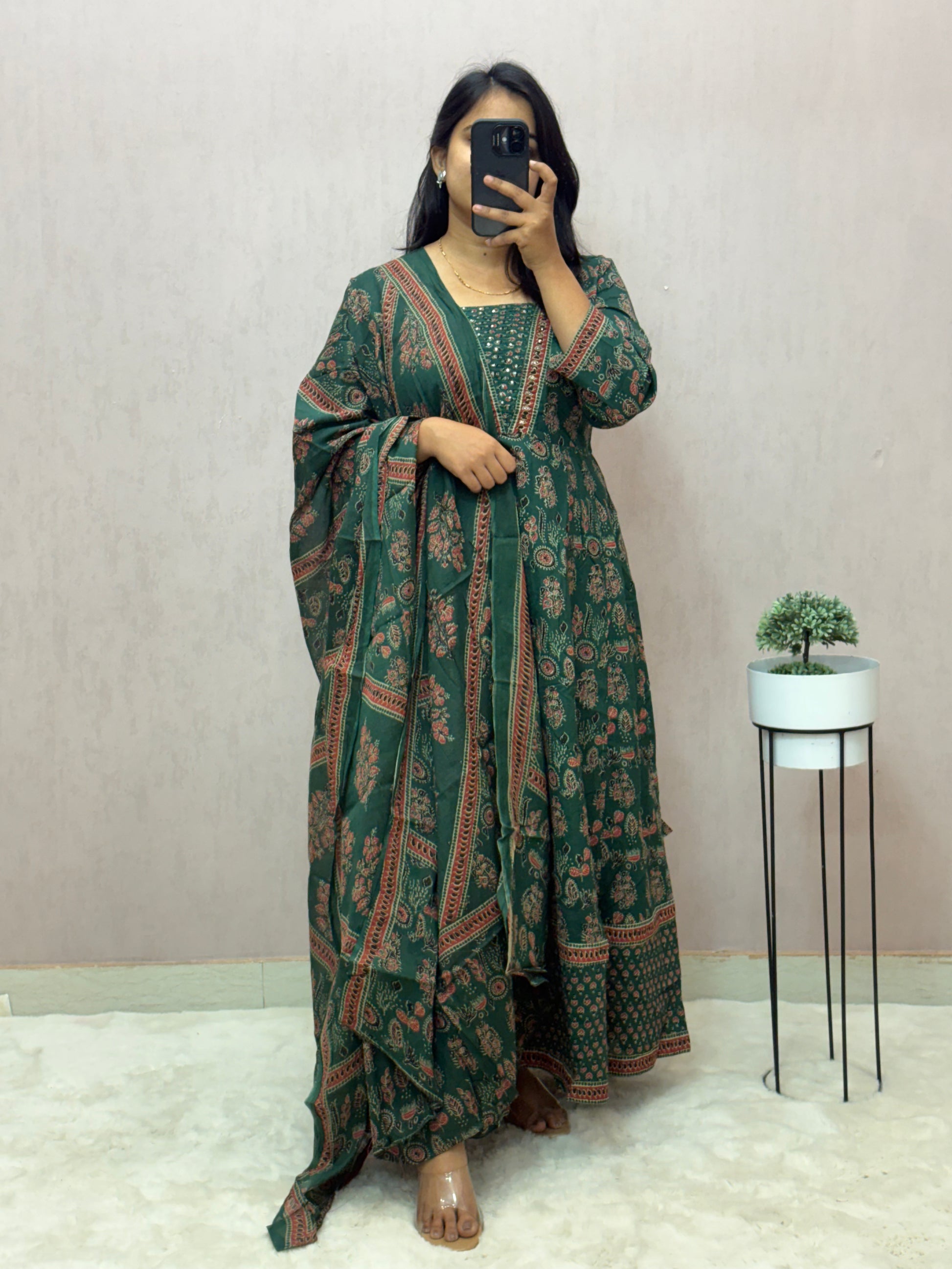 Cotton Anarkali Suit Set