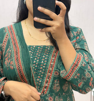 Cotton Anarkali Suit Set