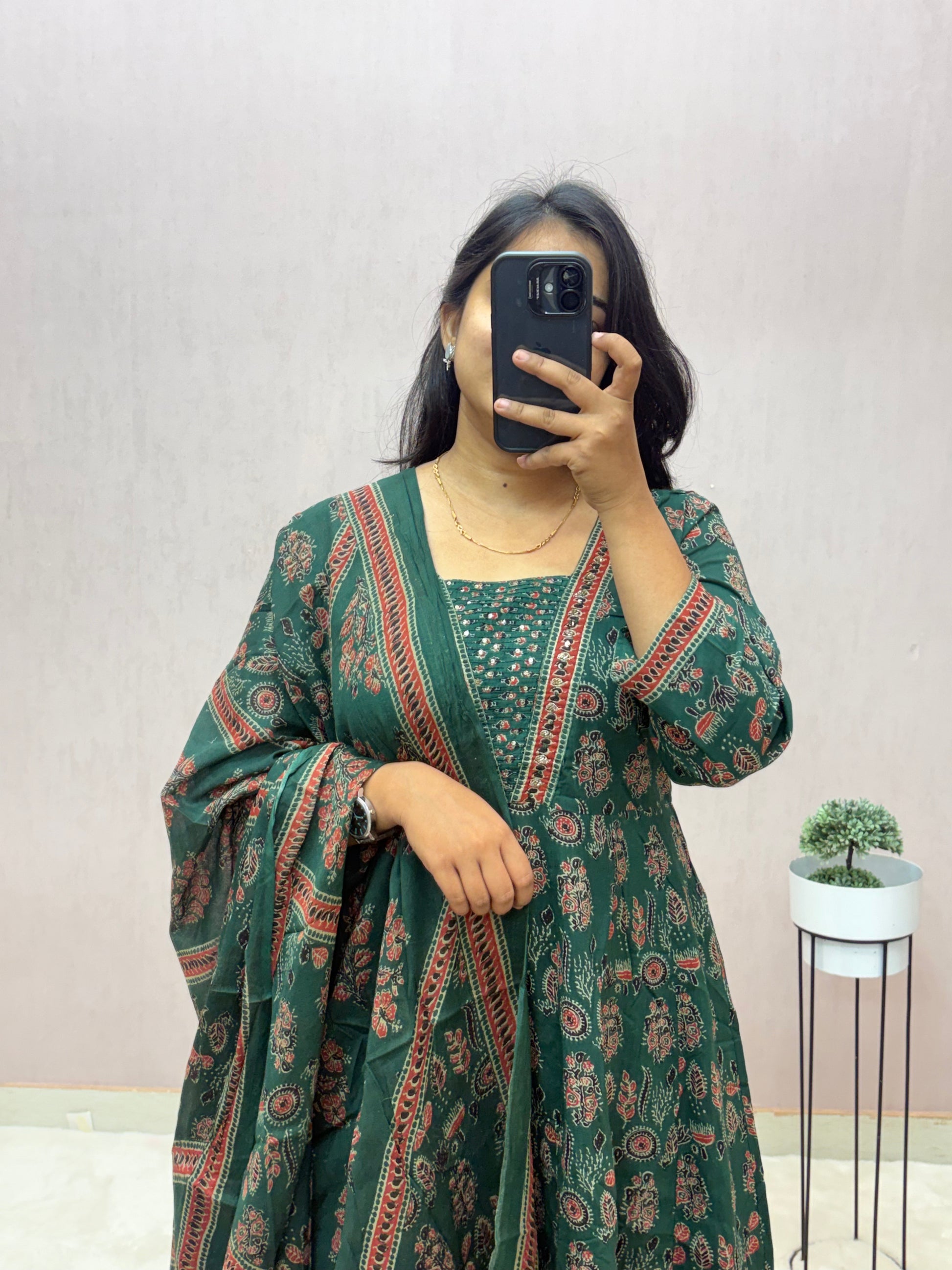 Cotton Anarkali Suit Set