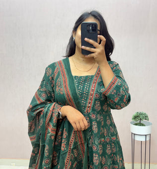 Cotton Anarkali Suit Set