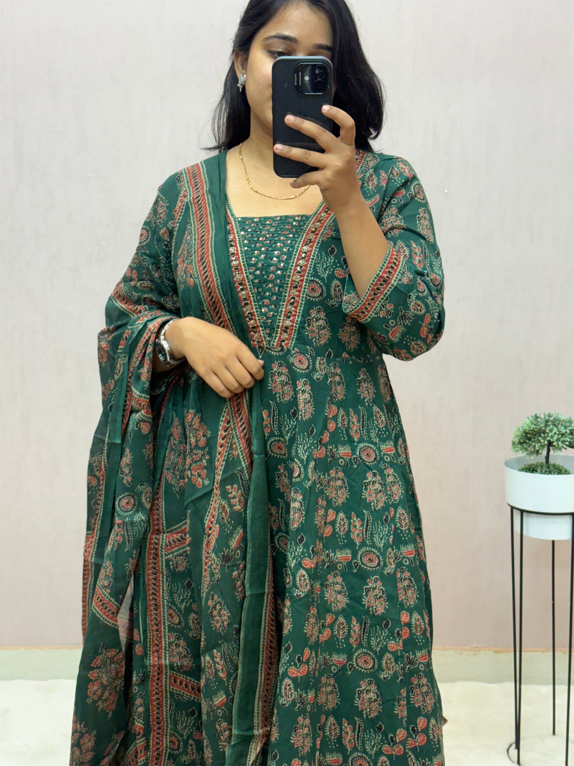 Cotton Anarkali Suit Set