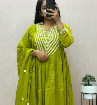 mul Cotton Anarkali Suit Set