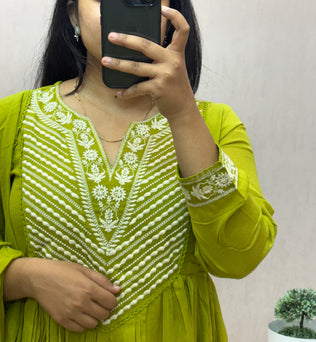 mul Cotton Anarkali Suit Set